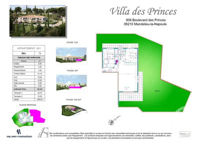 Appartement F3 &agrave; vendre - 3 pi&egrave;ces - 86,60 m2 - Mandelieu La Napoule - 06 - PROVENCE-ALPES-COTE-D-AZUR