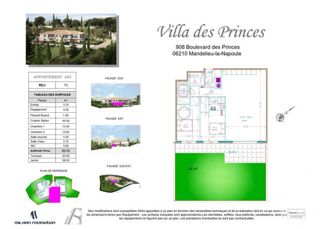 Appartement F3 &agrave; vendre - 3 pi&egrave;ces - 89,50 m2 - Mandelieu La Napoule - 06 - PROVENCE-ALPES-COTE-D-AZUR