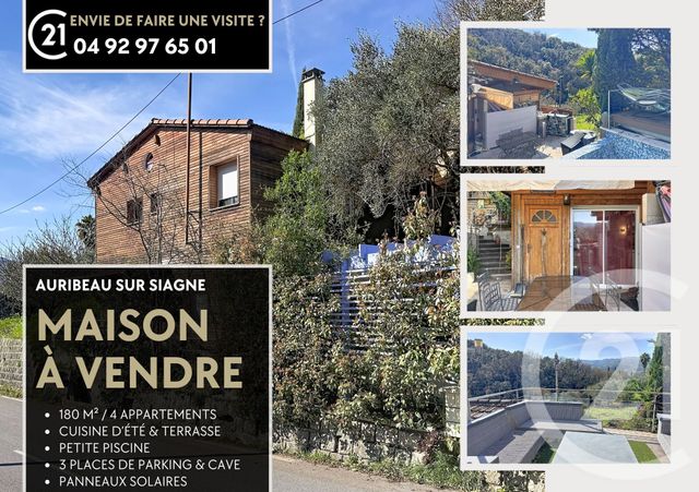 Maison &agrave; vendre - 6 pi&egrave;ces - 158 m2 - Auribeau Sur Siagne - 06 - PROVENCE-ALPES-COTE-D-AZUR