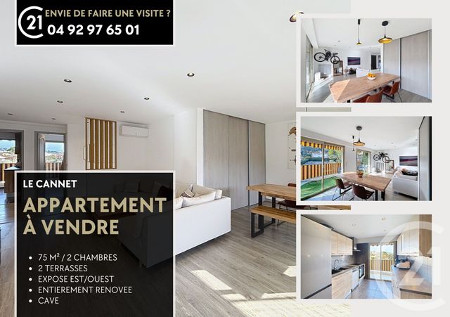 Appartement T3 &agrave; vendre - 3 pi&egrave;ces - 75 m2 - Le Cannet - 06 - PROVENCE-ALPES-COTE-D-AZUR