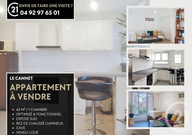 Appartement T2 &agrave; vendre - 2 pi&egrave;ces - 42,82 m2 - Le Cannet - 06 - PROVENCE-ALPES-COTE-D-AZUR