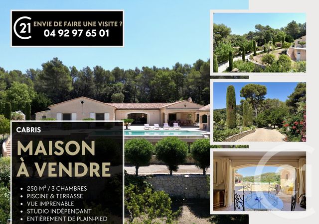 Maison &agrave; vendre - 8 pi&egrave;ces - 250 m2 - Cabris - 06 - PROVENCE-ALPES-COTE-D-AZUR